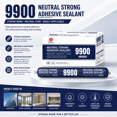 Calidad 9900 Sellador Adhesivo Neutro Fuerte Sellador de Silicona Neutro de Alto Rendimiento para Construcción Sellado Resistente a la Intemperie fábrica