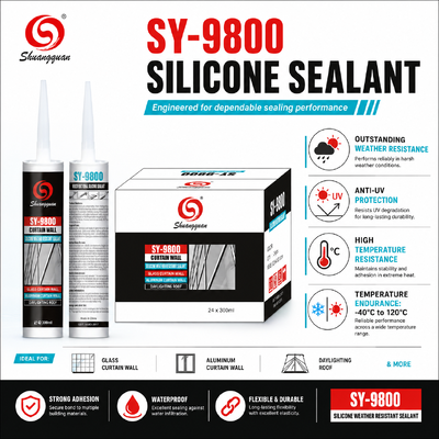 Kualitas SY-9800 Sealant silikon tahan cuaca berkinerja tinggi untuk dinding tirai pabrik