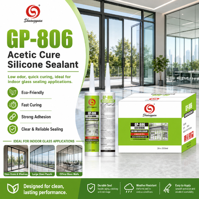 คุณภาพ GP-806 สารประปากระจกซิลิโคนที่แข็งเร็วสําหรับผนังกระจกสํานักงานและแผ่นกระจกขนาดใหญ่ โรงงาน