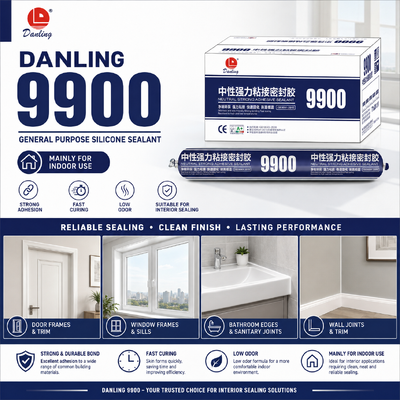 Kalite Kapı ve Pencere İçin Danling 9900 Nötr Silikon Mastik fabrika