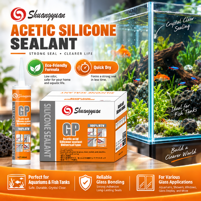 Buen precio Sellador de silicona acética universal de fuerte adhesión para puertas de vidrio y acuarios en línea