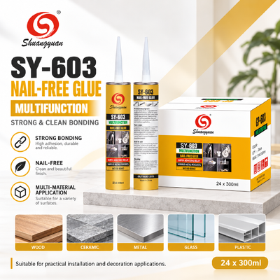 Qualité SY-603 Adhésif de construction à forte liaison sans ongles polyvalent pour la décoration intérieure usine