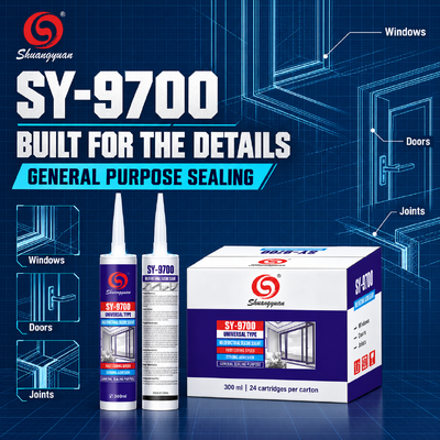 Chất lượng SY-9700 Universal silicone sealant 300ml cho cửa sổ, cửa ra vào và tổng thể nhà máy